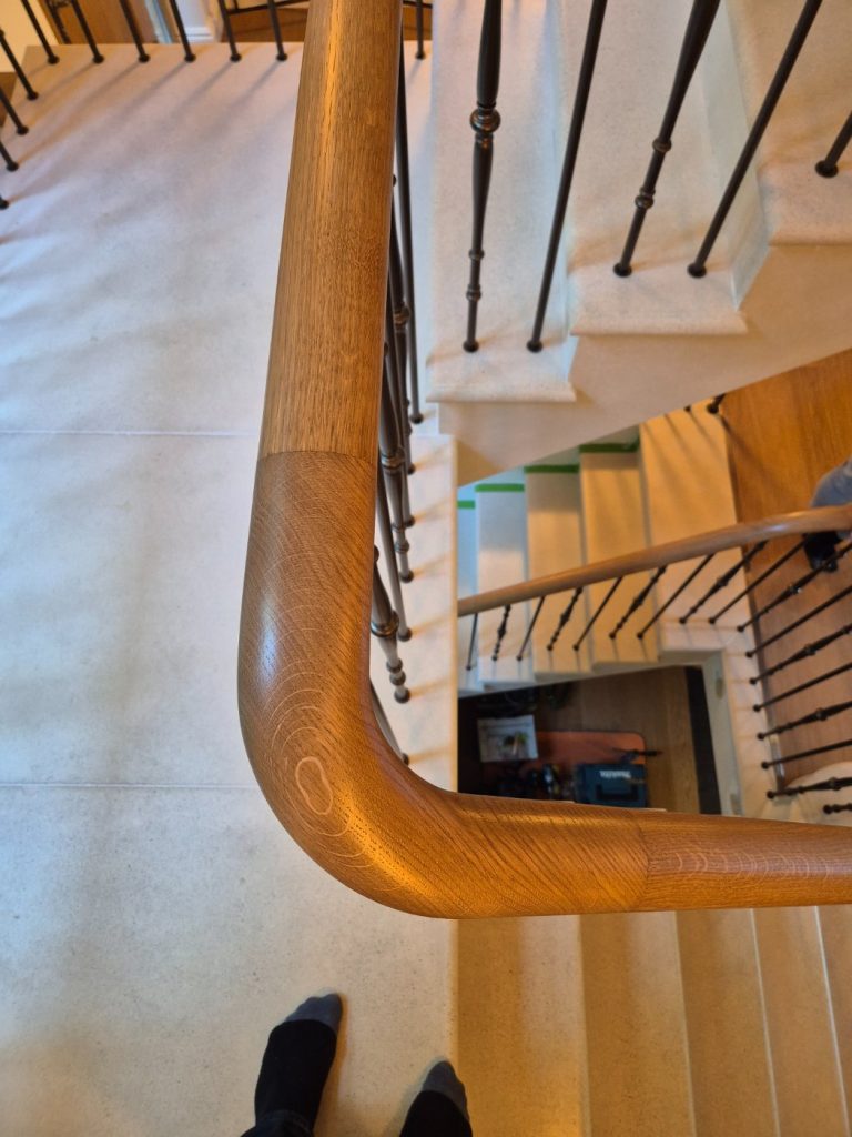 Understanding Your Wooden Handrail Joint between a straight run of handrail and a corner section