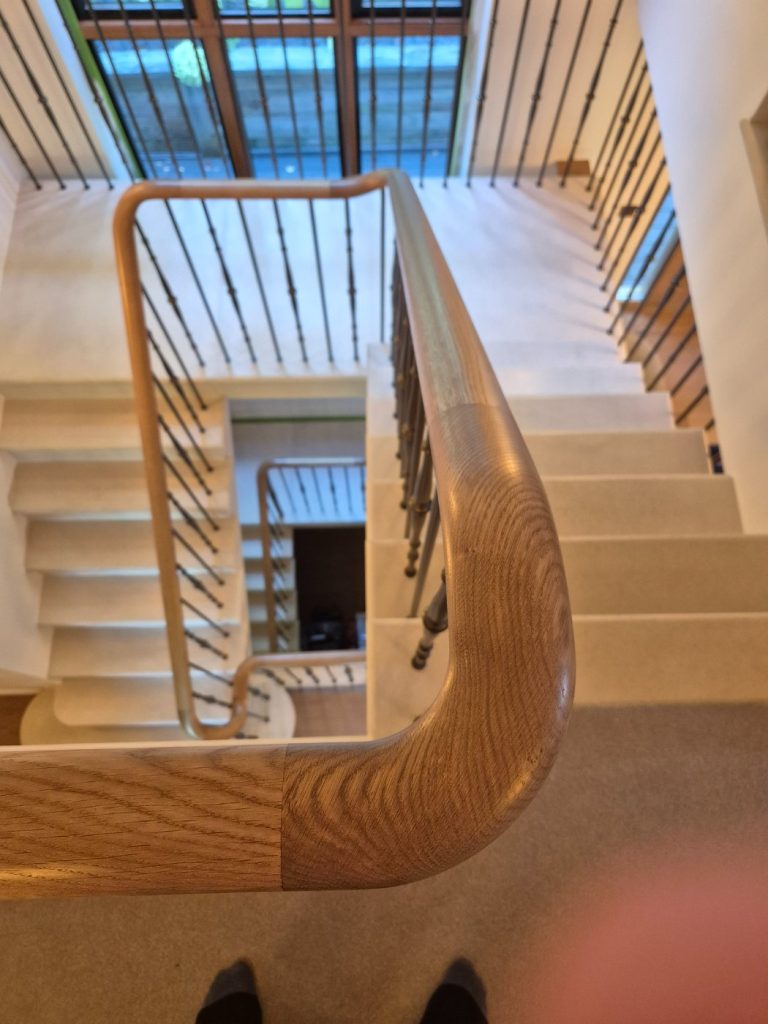 Understanding Your Wooden Handrail Lighter and darker banding within a light-stained sweep